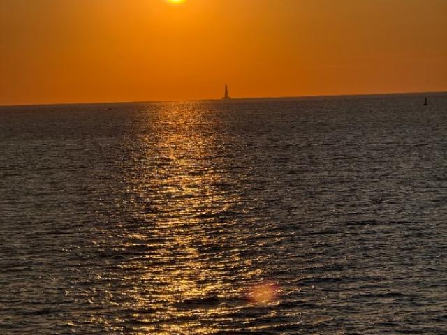 Coucher du soleil lors de la traversée